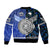 Samoa And New Zealand Bomber Jacket Together - Blue LT8 - Polynesian Pride