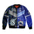 Samoa And New Zealand Bomber Jacket Together - Blue LT8 Unisex Blue - Polynesian Pride