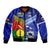 Samoa And Kanaky New Caledonia Bomber Jacket Together LT8 Unisex Blue - Polynesian Pride