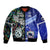 Samoa And New Zealand Bomber Jacket Together - Paua Shell LT8 Unisex Blue - Polynesian Pride