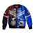 (Custom Personalised) American Samoa And Western Samoa Bomber Jacket Together LT8 Unisex Blue - Polynesian Pride