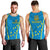 (Custom Personalised) Tuvalu Men Tank Top - Tribal Pattern - LT12 Blue - Polynesian Pride