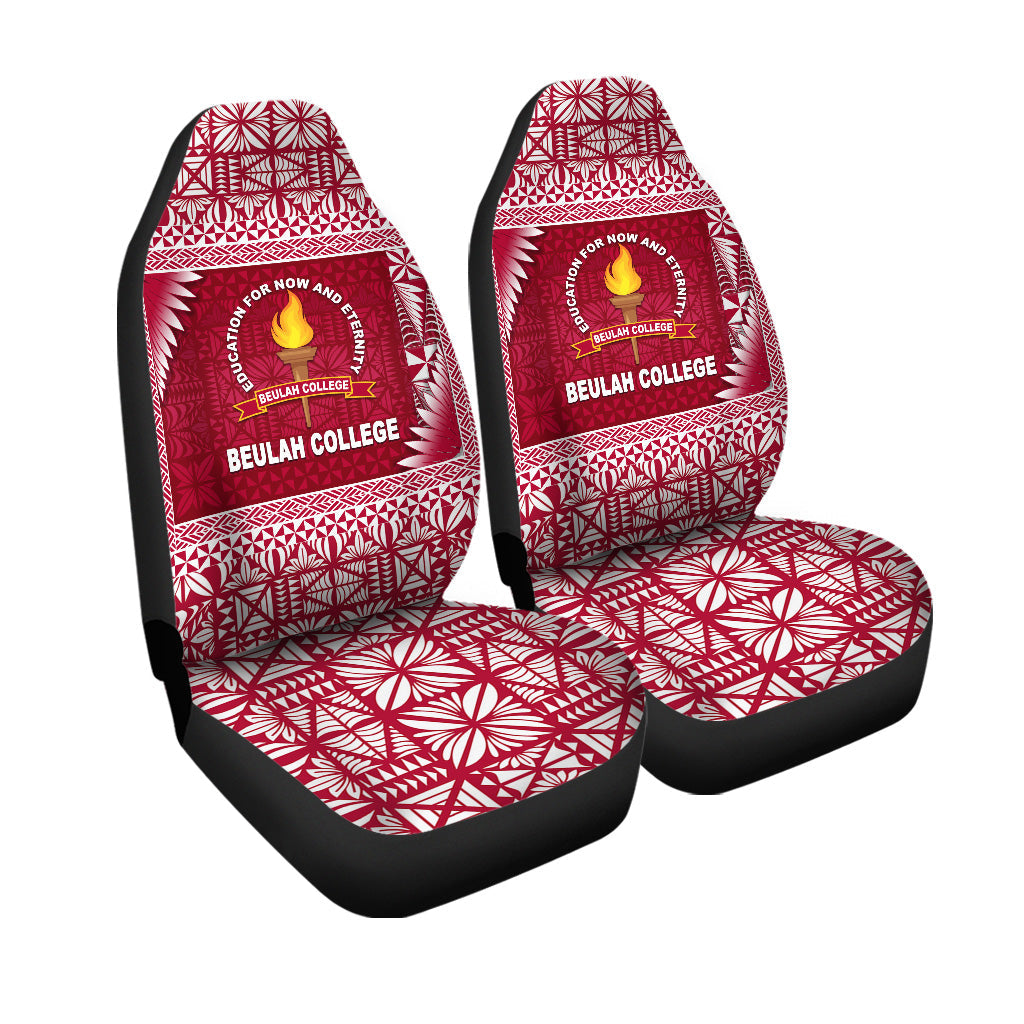 Tonga Beulah College Car Seat Covers Simplified Version LT8 One Size Maroon - Polynesian Pride