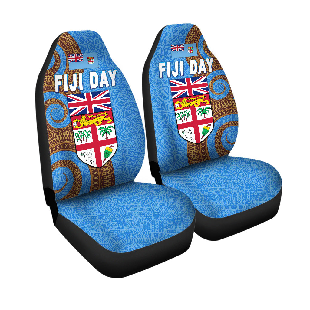 Fiji Day Car Seat Cover Independence Anniversary Simple Style LT8 Universal Fit Blue - Polynesian Pride