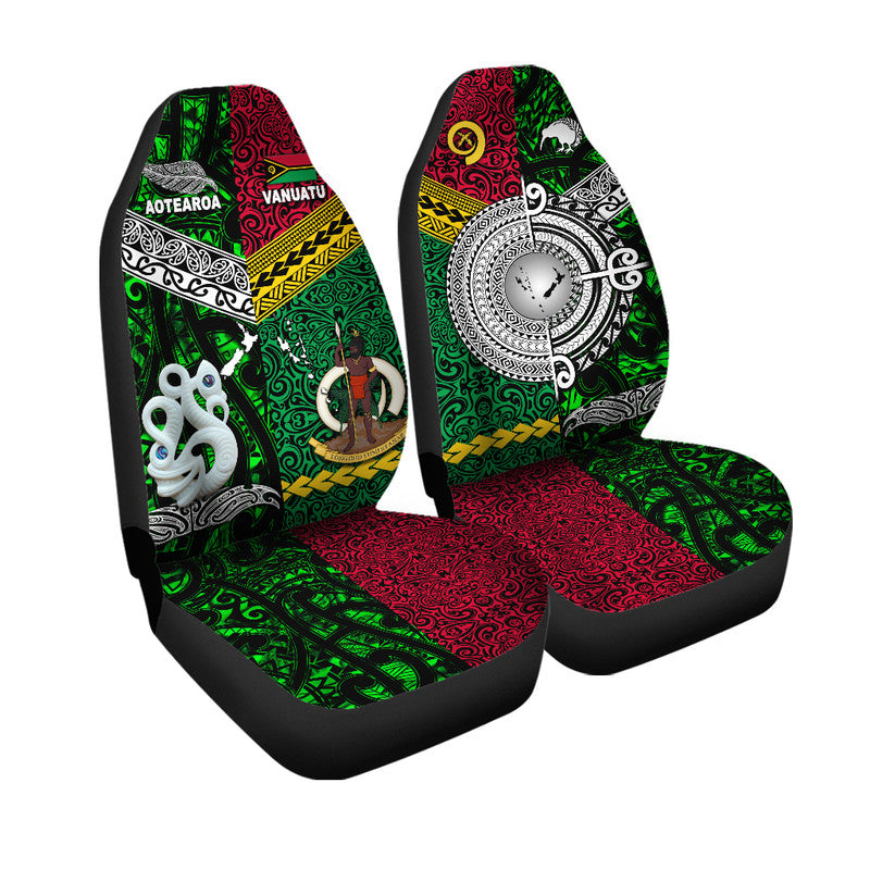 New Zealand And Vanuatu Car Seat Cover Together - Green LT8 One Size Green - Polynesian Pride