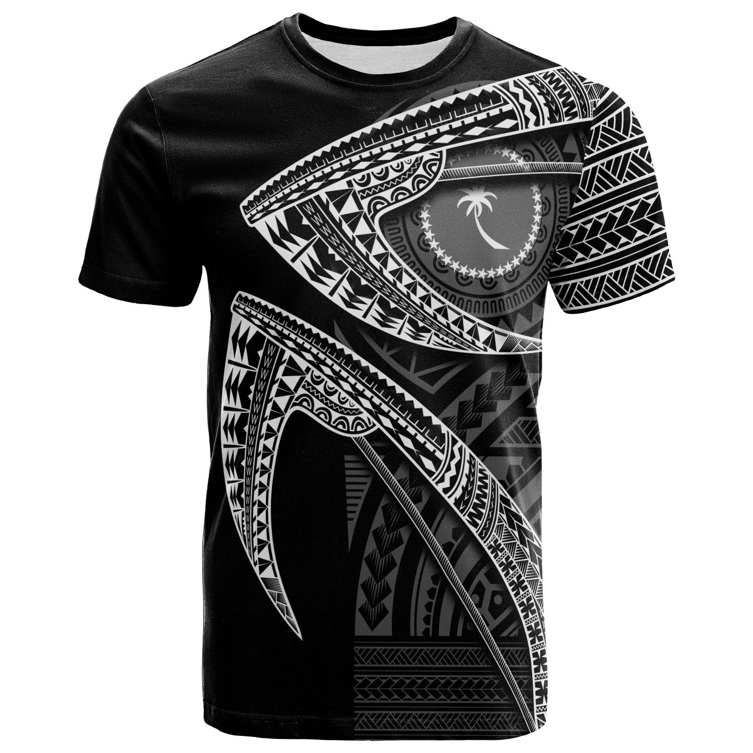 Chuuk T Shirt Fish Hook Unisex Black - Polynesian Pride