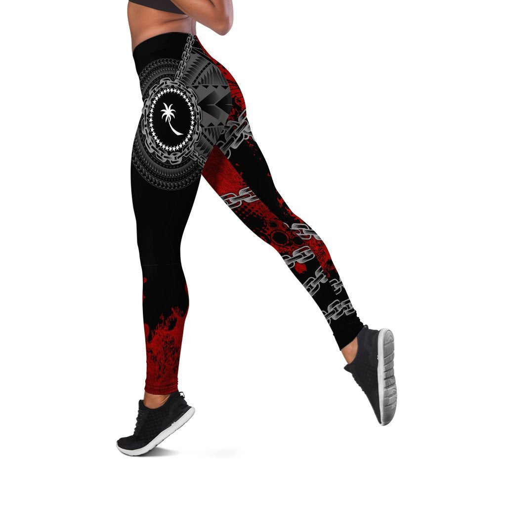 Chuuk Polynesian Women's Leggings - Polynesian Chain Style Black - Polynesian Pride