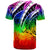 Samoa T Shirt Tropical Leaf Rainbow Color - Polynesian Pride