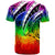 Vanuatu T Shirt Tropical Leaf Rainbow Color - Polynesian Pride