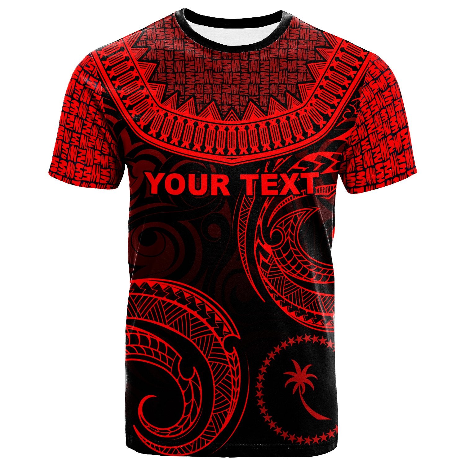 Chuuk Custom T Shirt Unique Serrated Texture Red Unisex Red - Polynesian Pride