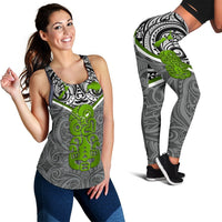 Combo Racerback Tank and Legging New Zealand Maori Rugby Pride Version - Gray 2XL - Polynesian Pride