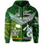 Custom New Zealand Cook Islands Hoodie Maori and Polynesian Together Green LT8 - Polynesian Pride