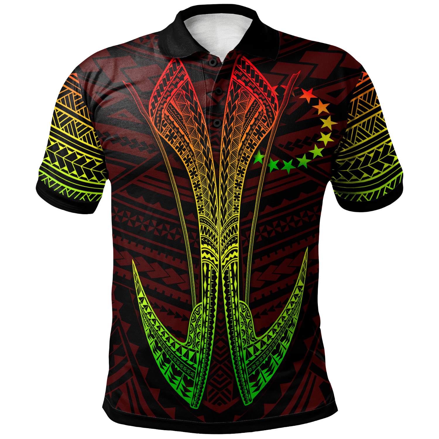 Cook Islands Custom Polo Shirt Fish Hook Ver2 Unisex Red - Polynesian Pride