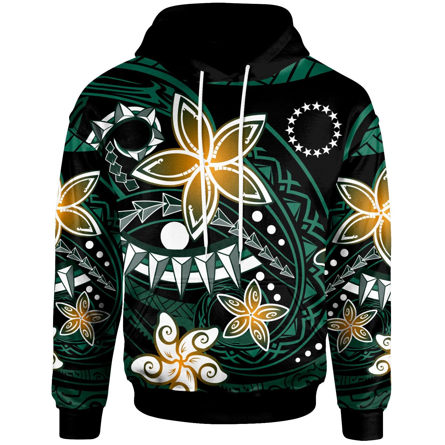 Cook Islands Hoodie Spring Style Black Color Unisex Black - Polynesian Pride