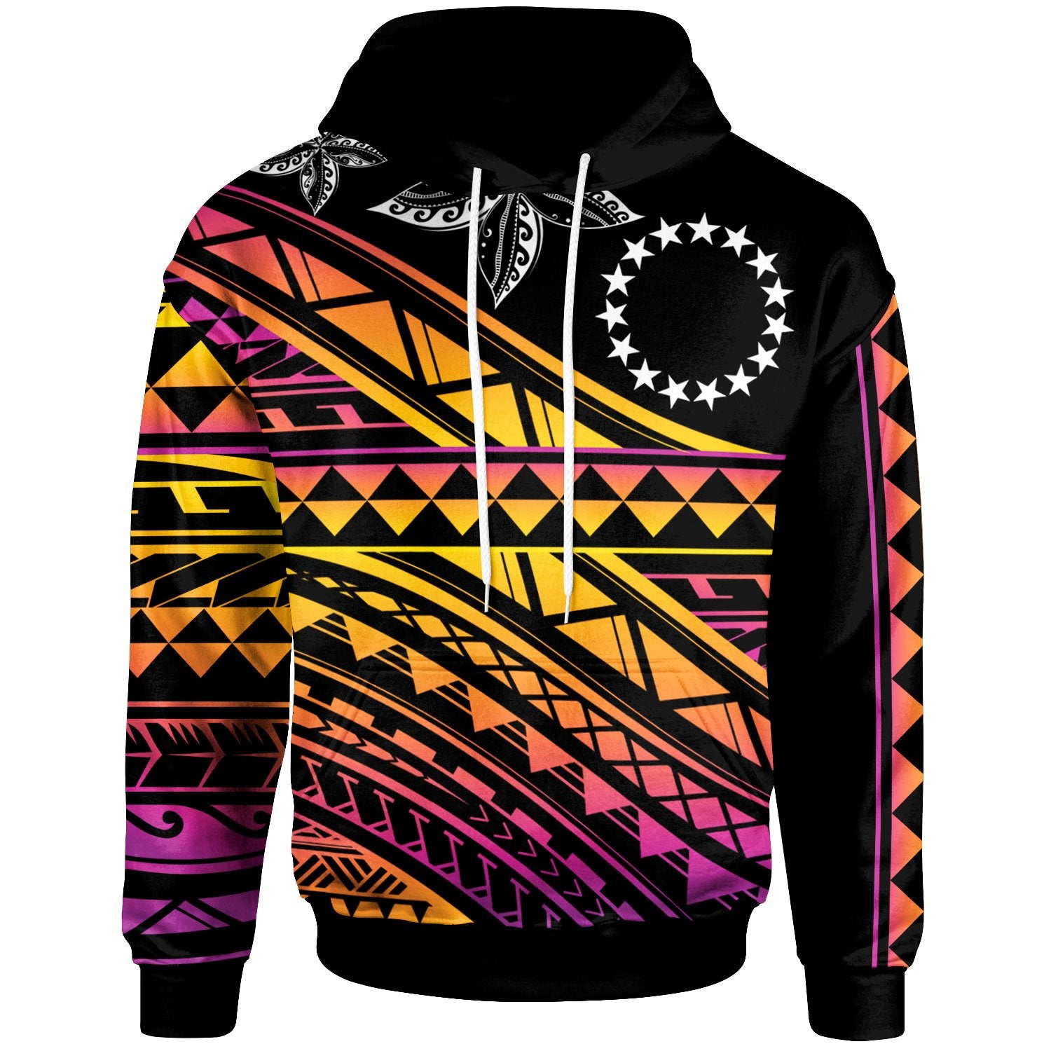 Cook Islands Custom Hoodie Special Polynesian Ornaments Unisex Black - Polynesian Pride