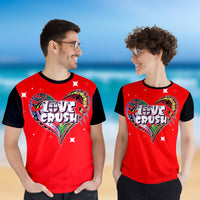 Custom Fiji Valentine Couple Heart T Shirt LT2 6XL - Polynesian Pride