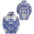 Kolisi Ko Tupou College Tonga Zip Hoodie Creative Style White Unisex Blue - Polynesian Pride