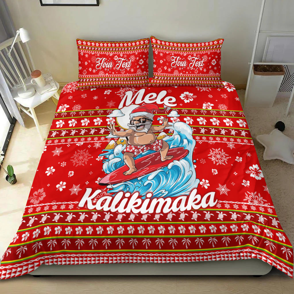 (Custom Personalised) Hawaii Christmas Santas Surf Mele Kalikimaka Bedding Set - LT2 - Polynesian Pride