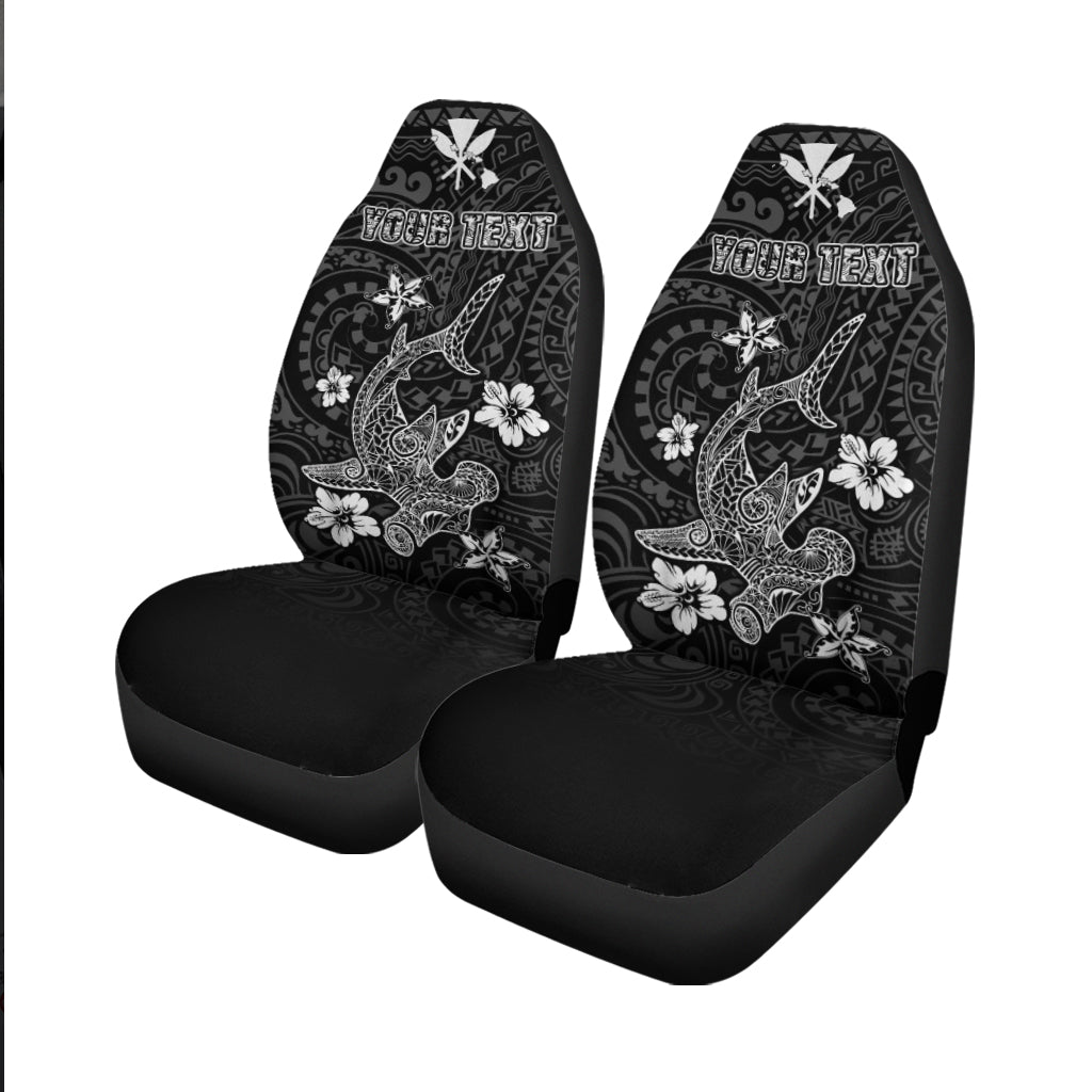 (Custom Personalised) Hawaii Hammerhead Shark Hibiscus Hawaii Pattern Car Seat Covers - LT2 - Polynesian Pride