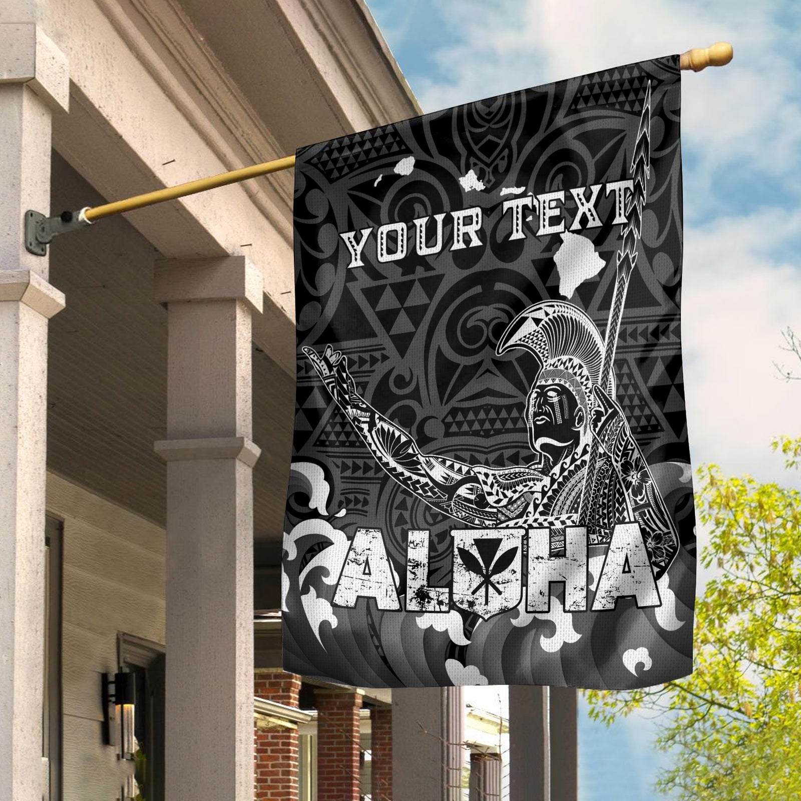 (Custom Personalised) Hawaii King Kamehameha Aloha Hawai'i Nei Flag - LT2 House Flag - Polynesian Pride