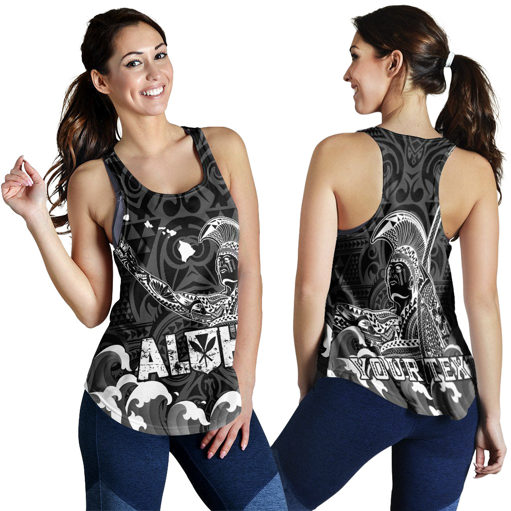 (Custom Personalised) Hawaii King Kamehameha Aloha Hawai'i Nei Women Tank Top - LT2 BLACK - Polynesian Pride