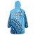 (Custom Text And Number) Fiji Rugby Fijian Cibi Dance Tapa Pattern Blue Wearable Blanket Hoodie LT14 - Polynesian Pride