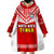 (Custom Text And Number) Tonga Rugby Mate Maa Tonga Pacific Ngatu White Wearable Blanket Hoodie LT14 - Polynesian Pride