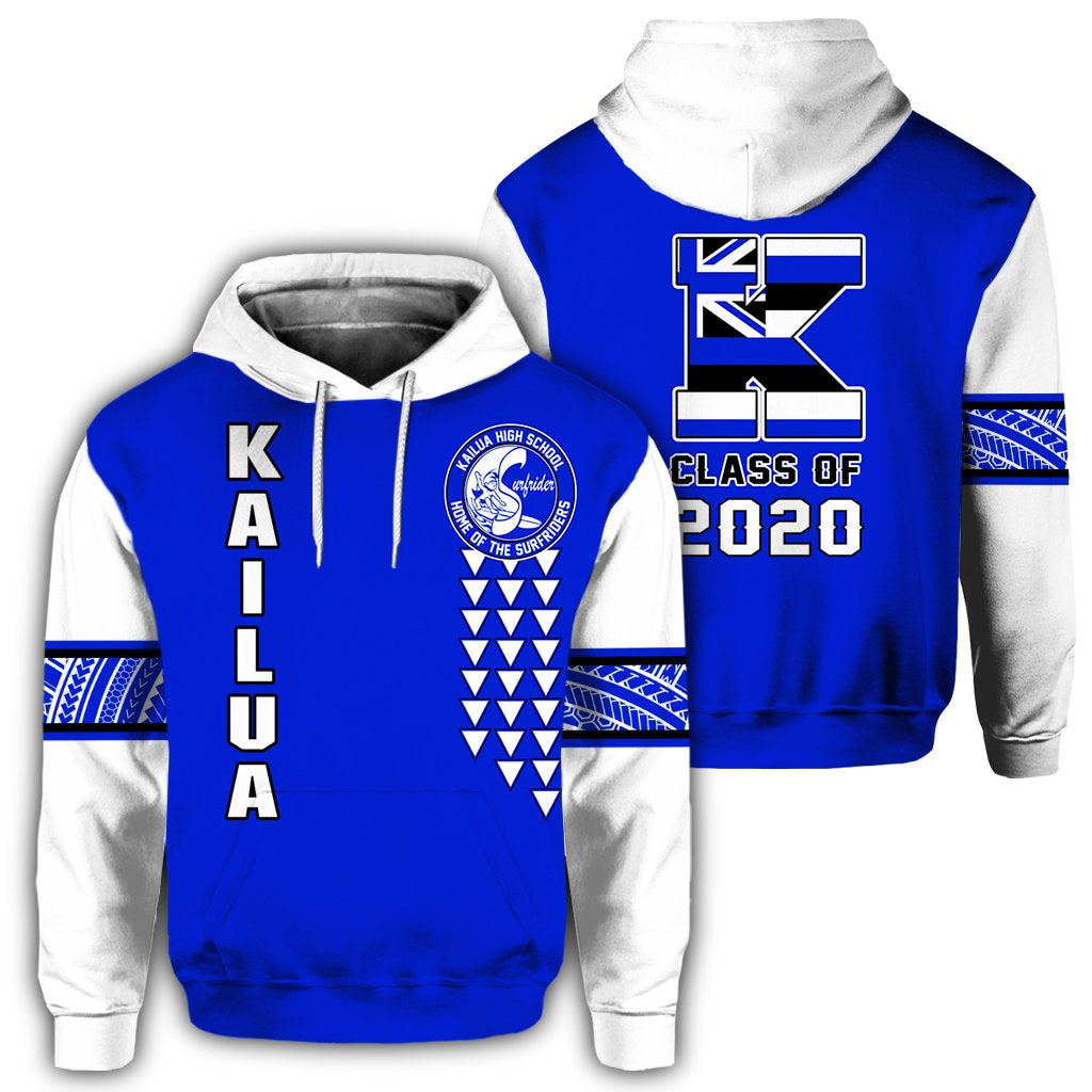 Custom Hawaii Hoodie Kailua High Custom Your Class Pullover Hoodie Unisex Blue - Polynesian Pride