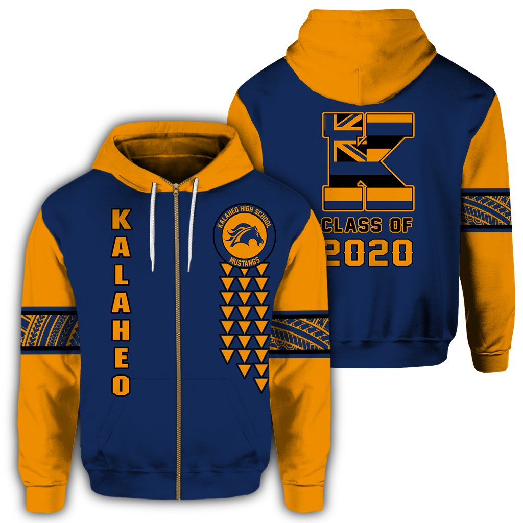 Custom Hawaii Hoodie Kalaheo High Custom Your Class Zip Hoodie Unisex Blue - Polynesian Pride