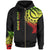 Marshall Islands Custom Zip Hoodie Marshall Islands Tatau Reggae Patterns Unisex Black - Polynesian Pride