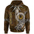 Pohnpei Custom Zip Hoodie Polynesian Boar Tusk Unisex Brown - Polynesian Pride