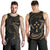 Kosrae Micronesia Custom Personalised Men's Tank Top - Gold Tribal Wave Black - Polynesian Pride