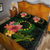 Cook Islands Polynesian Custom Personalised Quilt Bed Set - Floral With Seal Flag Color - Polynesian Pride