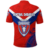 Papua New Guinea Central Dabaries Polo Shirt Rugby Red LT8 - Polynesian Pride