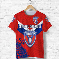 Papua New Guinea Central Dabaries T Shirt Rugby Red LT8 - Polynesian Pride