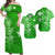 Custom Wallis et Futuna Matching Dress and Hawaiian Shirt Polynesia Green Sea Turtle and Flowers LT13 Green - Polynesian Pride