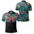 Tropical Hibiscus Hawaii Polo Shirt Black Black - Polynesian Pride