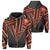 Hawaii Hoodie Zip Football Jersey Style Gray and Red Unisex Gray - Polynesian Pride