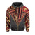 Hawaii Hoodie Zip Football Jersey Style Gray and Red - Polynesian Pride