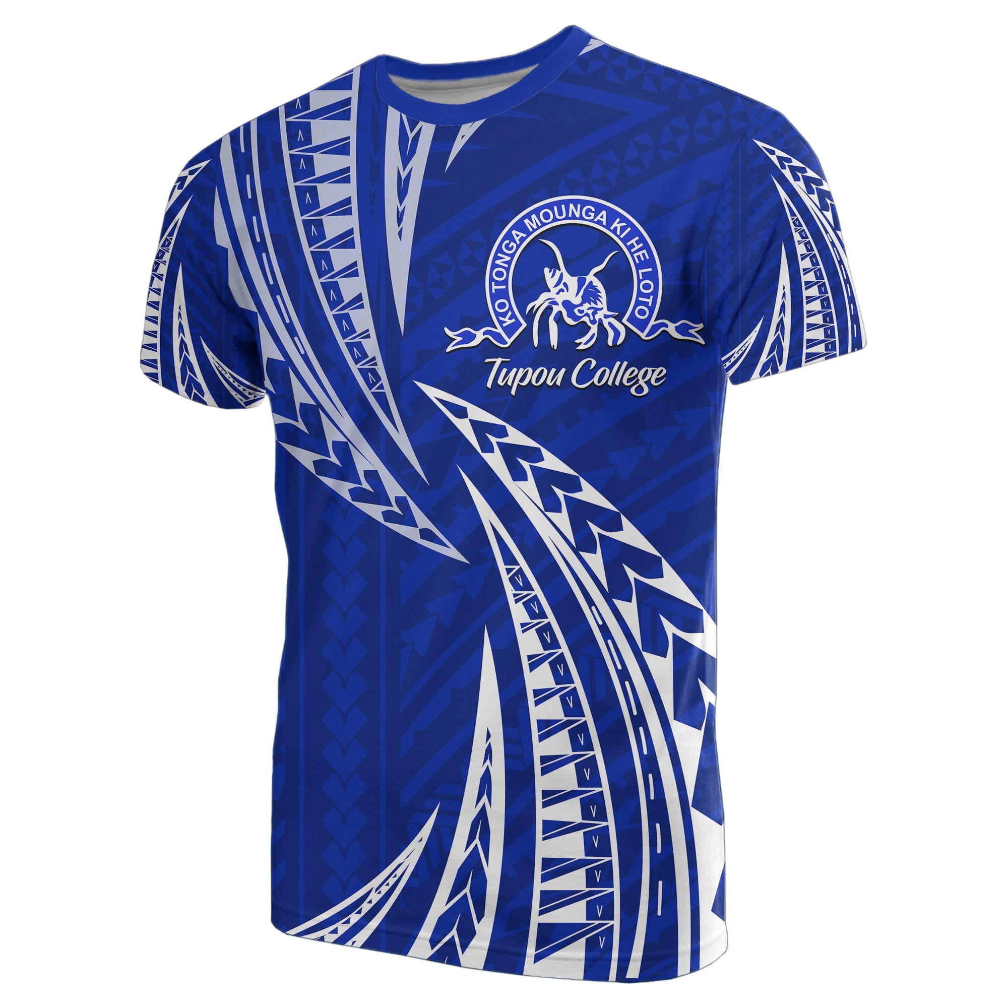 Tupou College T Shirt Version 2 Unisex Blue - Polynesian Pride