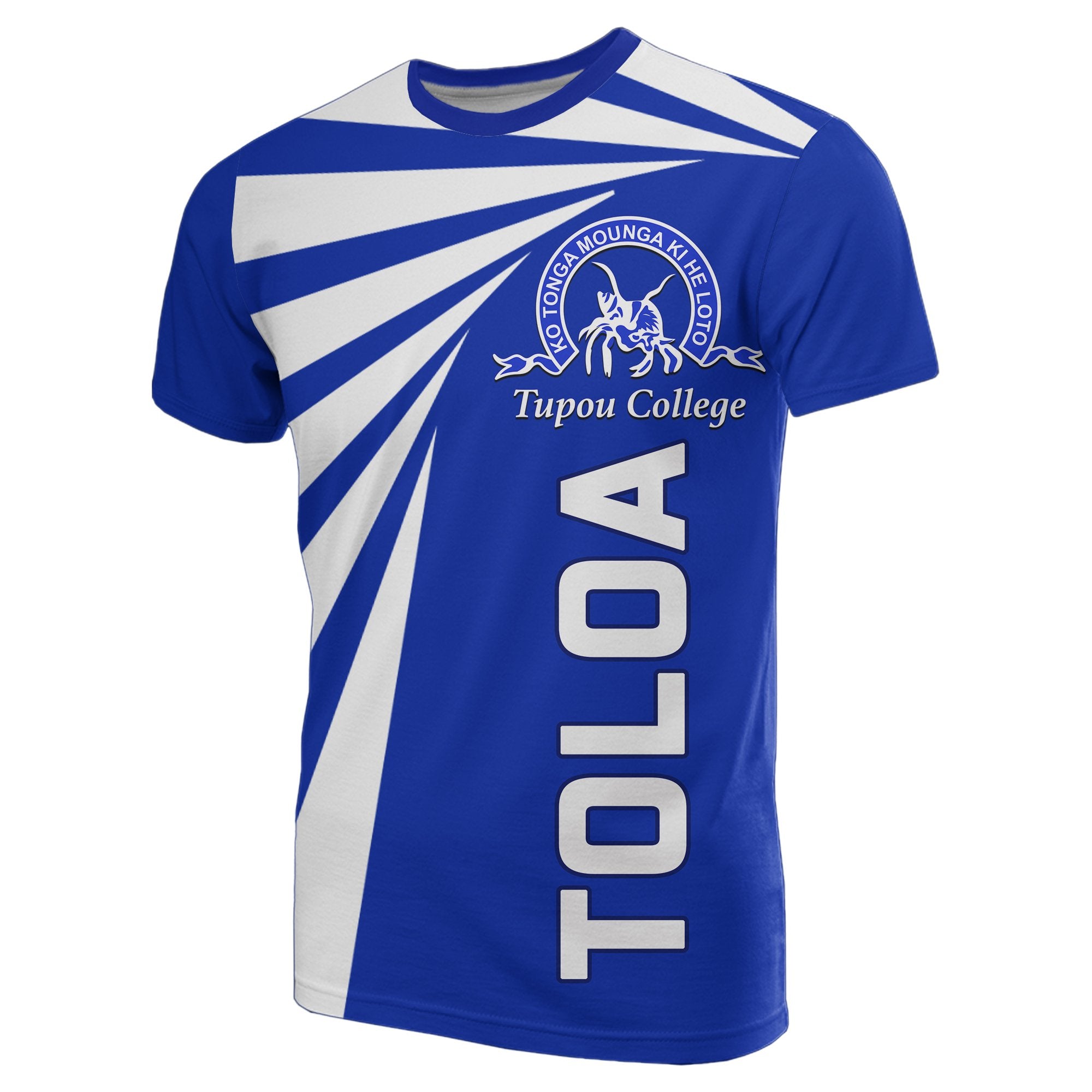 Tupou College Toloa T Shirt Tornado Version Unisex Blue - Polynesian Pride