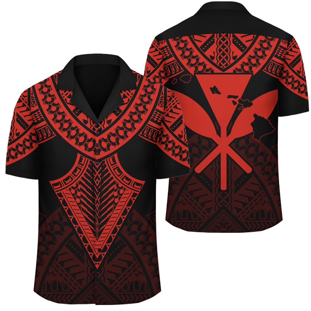 Hawaii Polynesian Limited Hawaiian Shirt - Tab Style Red - AH Unisex Black - Polynesian Pride