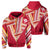 Hawaii Hoodie Zip Football Jersey Style Red and Yellow Unisex Red - Polynesian Pride