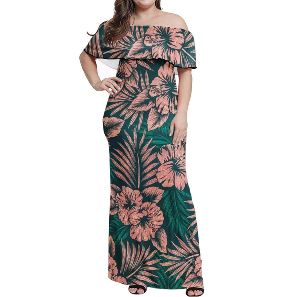 Polynesian Hawaiian Set - Summer Spring Matching Dress and Hawaiian Shirt - Polynesian Pride