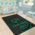 Tonga Polynesian Custom Personalised Area Rug - Green Tribal Wave - Polynesian Pride