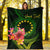 Cook Islands Polynesian Custom Personalised Blanket - Floral With Seal Flag Color - Polynesian Pride