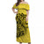 Custom Polynesian Matching Dress And Shirt with Tribal Hammerhead Shark Yellow LT6 - Polynesian Pride