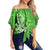 Hawaii Shark Off Shoulder Waist Wrap Top Polynesian Green Style LT6 Female Green - Polynesian Pride