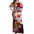 Hawaii Fish Hook Off Shoulder Long Dress Red Style LT6 Long Dress Red - Polynesian Pride