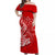 Hammerhead shark Off Shoulder Long Dress Polynesian Red Style LT6 - Polynesian Pride